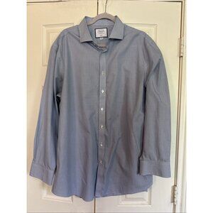charles tyrwhitt Blue White Button Up Slim Fit 18/35 Inch